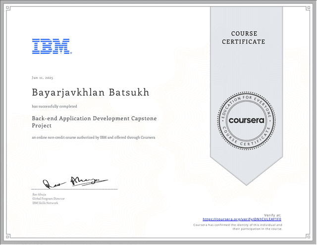 IBM back-end developer